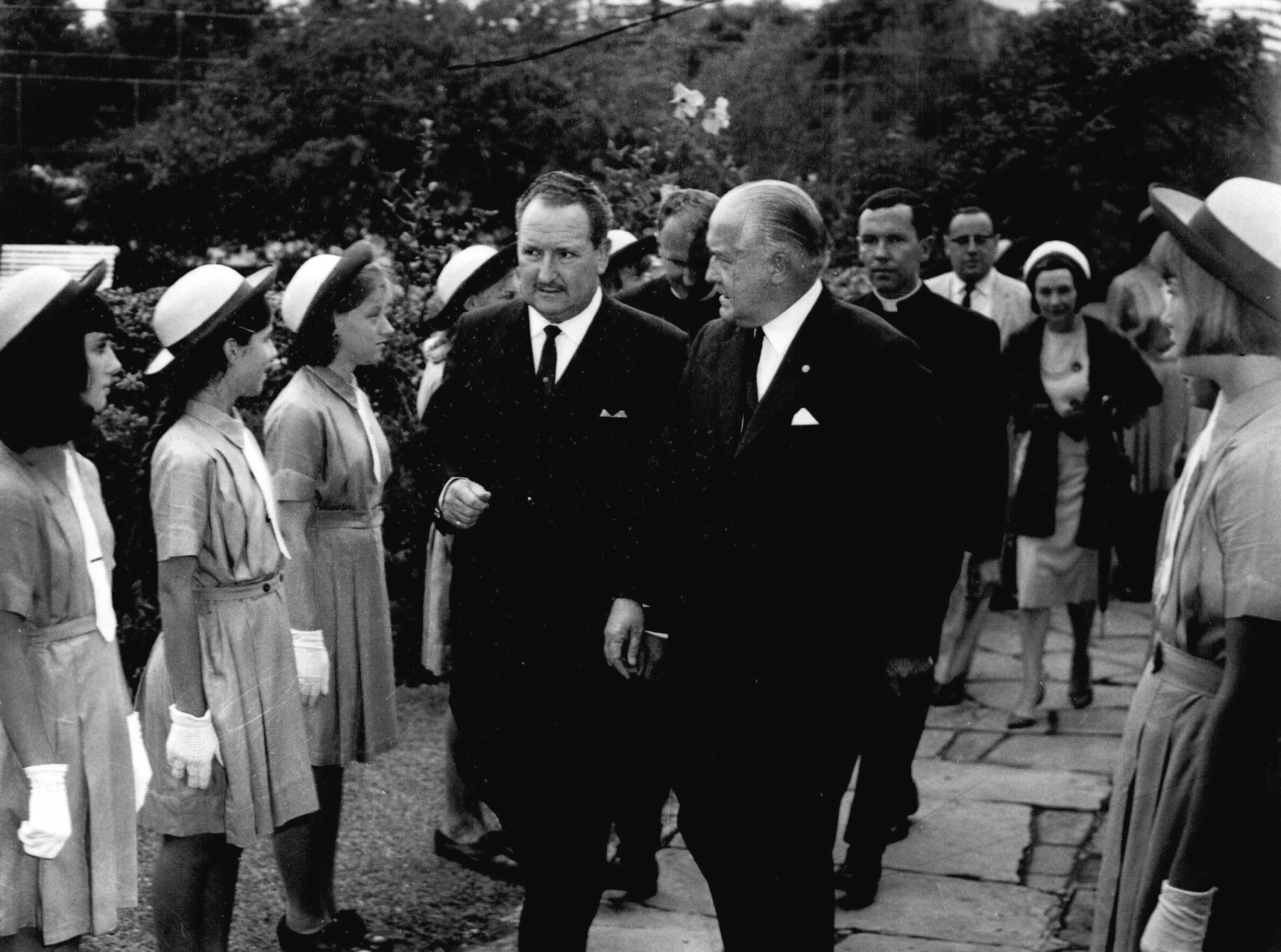 Stella Maris Opening of extensions Guests of Honour Premier Askin and Roger de Bryon Faes 1965